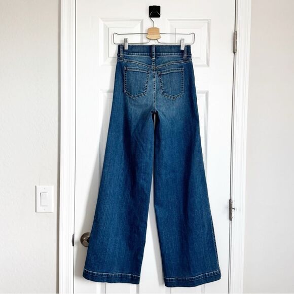 NWT SPANX 20407 Seamed Front Wide Leg in Vintage Indigo Pull-on Jeans Size XS - Picture 8 of 15